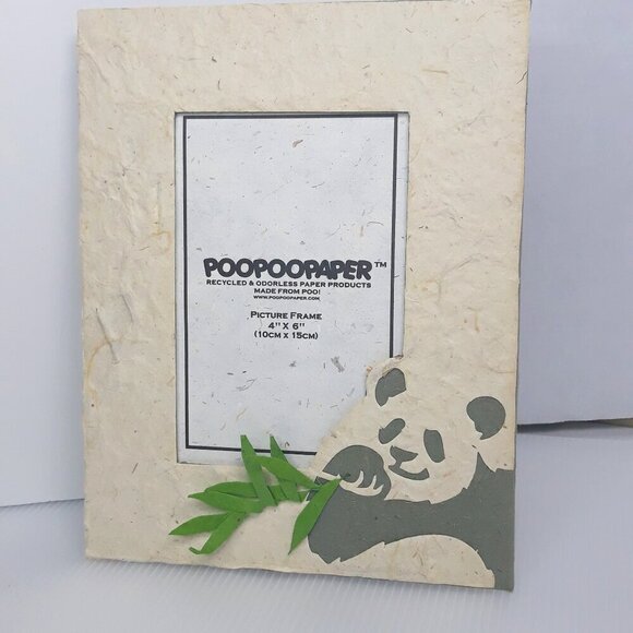 Poopoopaper Recycled Paper Panda w/3-D Leaves Photo Frame - Picture 1 of 6